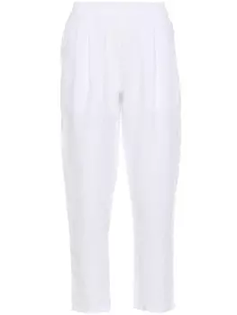 120% Lino льняные зауженные брюки, белый