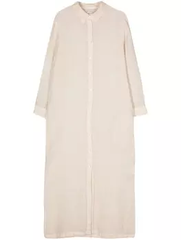 120% Lino поплиновое платье из льна, нейтральный цвет