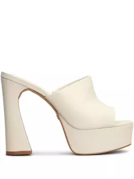 125 мм кожаные мюли с открытым носком CARRANO, белый