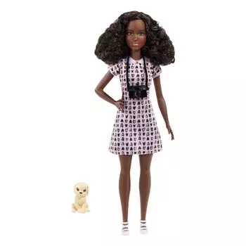 12-дюймовая кукла-брюнетка Barbie, аксессуар для камеры и фигурка щенка Barbie