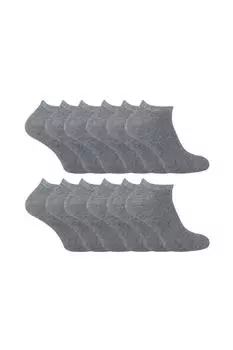 12 пар мягких хлопковых дышащих спортивных носков Sock Snob, черный