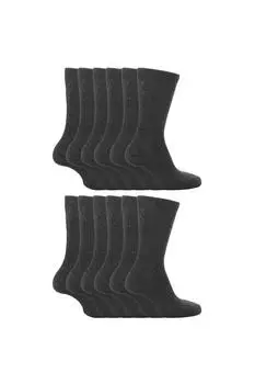 12 пар однотонных школьных мягких дышащих носков с высоким содержанием хлопка Sock Snob, серый