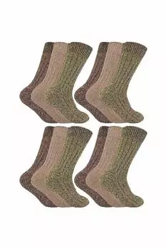 12 пар шерстяных носков для походов Sock Snob, коричневый