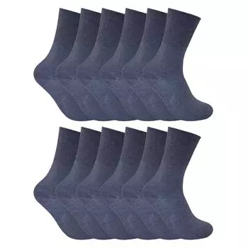 12 пар термоносков с мягким верхом для диабетиков, препятствующих плохому кровообращению Sock Snob, синий