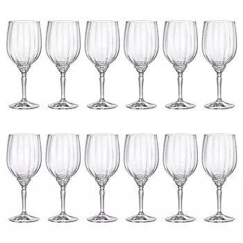 12 прозрачных бокалов для красного вина Florian объемом 535 мл — большие стеклянные белые розовые бокалы с длинной ножкой для коктейлей, подарочный набор — от Bormioli Rocco