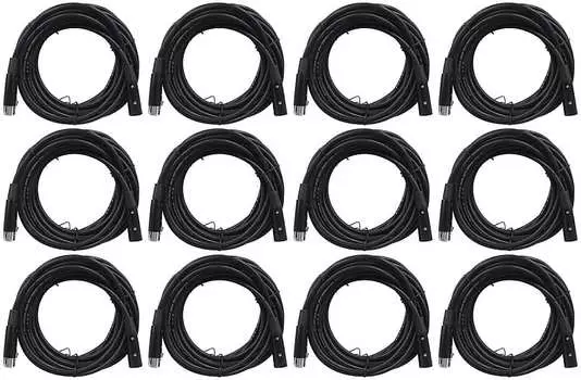 12 Rockville RDX5M25 25-футовые 5-контактные штекерно-гнездовые кабели DMX, 100% медь (12) RDX5M25