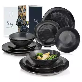 12 штук обеденный сервиз томби Snger, черный