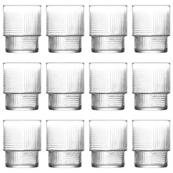 12 стаканов для виски Helen по 325 мл, штабелирование — резка стекла Виски, ром, водка, джин, скотч, лед, старомодный подарочный набор кружки для коктейля, напитка — от LAV