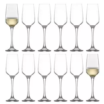 12 стеклянных фужеров для шампанского Lal емкостью 230 мл — многоразовые подарочные бокалы для вина Просекко для свадебной вечеринки — от LAV