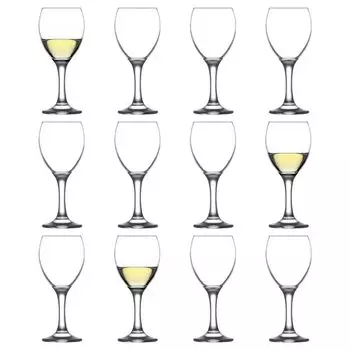 12x 245 мл бокалов для белого вина Empire — маленькие, можно мыть в посудомоечной машине, стеклянные бокалы для свадьбы, Рождества, дня рождения, вечеринки, подарочный набор бокалов для питья — от LAV