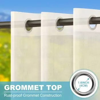 (132 см * 238 см, хаки) 1 шт. уличные шторы ветрозащитные затемняющие теплоизоляционные 3D тисненые водонепроницаемые шторы с люверсами сверху и снизу драпировка для патио, кабины, крыльца, беседки, беседки, занавеска для уединения BTTO, бежевый