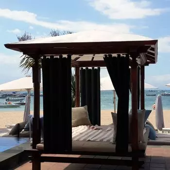 (132 x 275 см, черный) ele ELEOPTION уличная штора, водонепроницаемая, непрозрачная штора, ветрозащитная, защита от ультрафиолета, солнцезащитные шторы для балкона, сада, двора