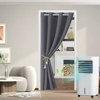 132X203cm Плотные дверные шторы с петлями, теплоизолированные шторы, синие lapamax