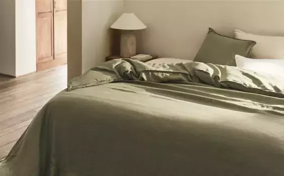 (140 гxм) пододеяльник из стираного льна Zara Home, синий