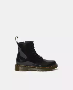 1460 детские сапоги из лакированной кожи Dr. Martens, черный