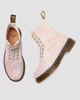 1460 Pascal Замшевые ботинки на шнуровке под мрамор Dr. Martens