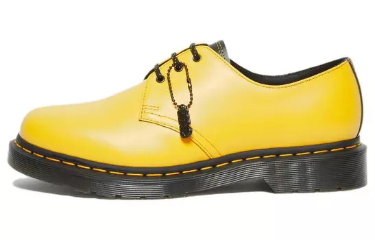 1461 Женские повседневные туфли унисекс с низким верхом, желтые Dr.Martens