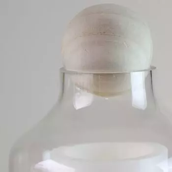 14-дюймовый прозрачный стеклянный ураган с декоративной деревянной крышкой и основанием