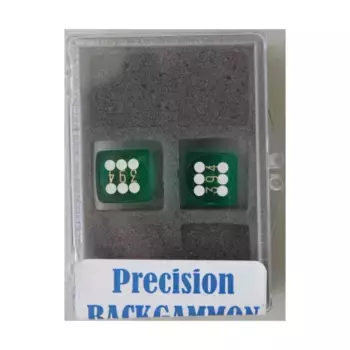 14 мм темно-зеленые прозрачные прецизионные кубики d6 (2), Dice - Backgammon