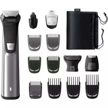 14-в-1 Multigroom Mg7745/15 Триммер для бороды Машинка для стрижки волос Триммер для волос на теле Триммер для волос в ушах и носу Самозатачивающиеся металлические лезвия, Philips