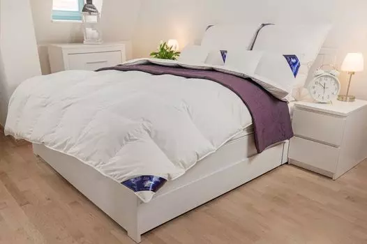 155х200 см 1000 гр. 90% ПУХОВАЯ КРОВАТЬ ОТЕЛЯ КАЧЕСТВА пуховое одеяло пуховые одеяла одеяло кровать пуховое одеяло мир мечты M&M Feather and Down