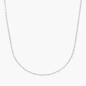 16-дюймовая кабельная цепь из 14-каратного белого золота (1,15 мм) Blue Nile