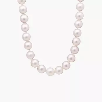 16-дюймовое ожерелье из нити культивированного жемчуга Premier Akoya с бриллиантовой застежкой из 18-каратного белого золота (8,0-8,5 мм) Blue Nile