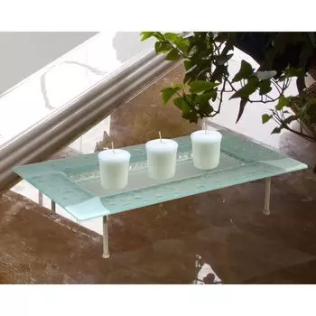 16-дюймовый прямоугольный стеклянный подсвечник из прозрачного стекла с каплями дождя