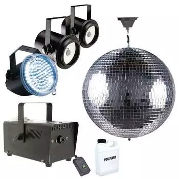 16-дюймовый зеркальный стеклянный диско-шар DJ Dance Home Party Club Освещение сцены с туманообразователем American DJ 16" Mirror Glass Disco Ball DJ Dance Home Party Club Stage Lighting w Fog Machine