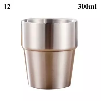 175/260/300/480 мл двухслойная пивная кружка из нержавеющей стали, кофейная чашка для бара, вечеринки, 12 #, 150 г Hameb, серебро