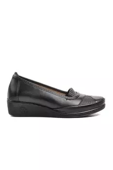 177 Черные женские классические туфли из натуральной кожи внутри и снаружи Ayakmod