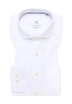 1863 by business рубашка облегающего кроя с длинными рукавами и воротником-стойкой Eterna, белый