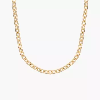 18-дюймовая круглая цепочка с открытыми звеньями из 14-каратного желтого золота (3,2 мм) Blue Nile