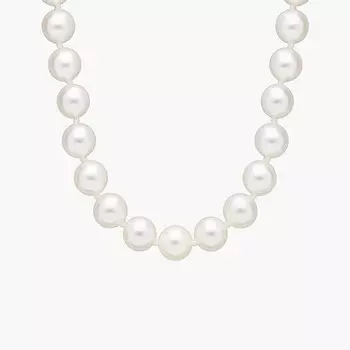 18-дюймовое классическое ожерелье из нити культивированного жемчуга Акойя из 18-каратного белого золота (7,0-7,5 мм) Blue Nile
