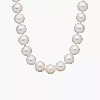 18-дюймовое ожерелье из пресноводного жемчуга с градуированными цепочками из 14-каратного белого золота (8-10 мм) Blue Nile