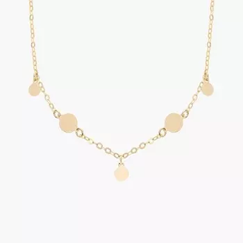 18-дюймовое ожерелье с подвеской-диском из итальянского желтого золота 14 карат (1,3 мм) Blue Nile