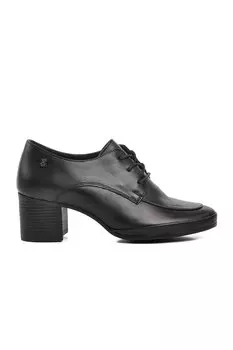 1911940K Черные кожаные женские классические туфли на каблуке Vens