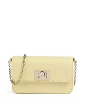 1927 мини-сумка через плечо из зернистой кожи Furla, желтый