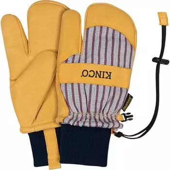 1927KWLT Варежки-лобстеры на подкладке из свиной кожи + вязаное запястье мужские Kinco, цвет One Color