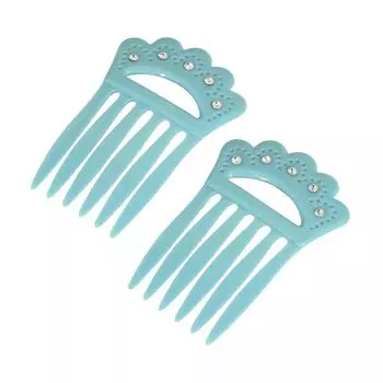 1928 Набор пластиковых расчесок с прозрачными кристаллами 1928, синий