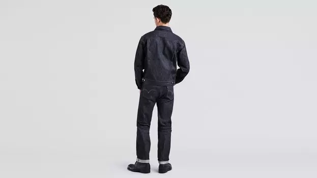 1955 501 мужские джинсы оригинального кроя с кромкой Levi's, цвет Dark Indigo Organic Selvedge - Dark Wash - Non Stretch