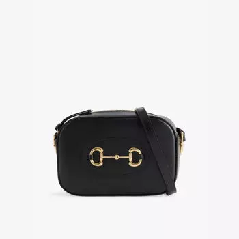 1955 кожаная сумка через плечо с логотипом Gucci, черный