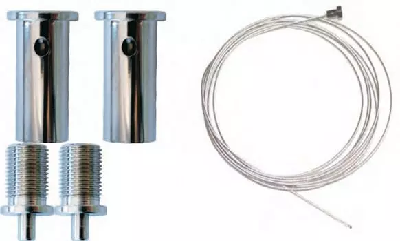 1965 г. Набор веревочных подвесок 2 м для подвесных светильников и алюминиевых профилей. Lichtideen, серебро