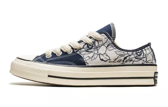 1970-е годы Холщовые кеды унисекс с низким верхом бежево-черный Converse