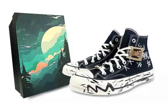 1970-е годы. Холщовые кеды унисекс с высоким берцем, черный Converse