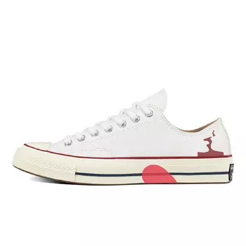 1970-е годы Кеды унисекс с низким верхом красного цвета Converse