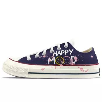 1970-е годы Кеды унисекс с низким верхом Белые/фиолетовые Converse