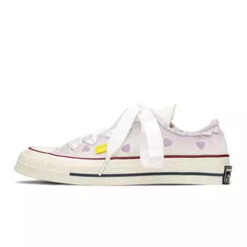 1970-е годы Кеды унисекс с низким верхом Белые/фиолетовые Converse