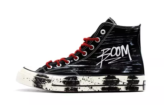 1970-е годы. Кеды унисекс с высоким берцем, черные/белые/красные. Converse