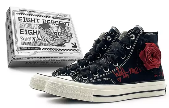 1970-е годы. Кеды унисекс с высоким берцем, черные/красные. Converse